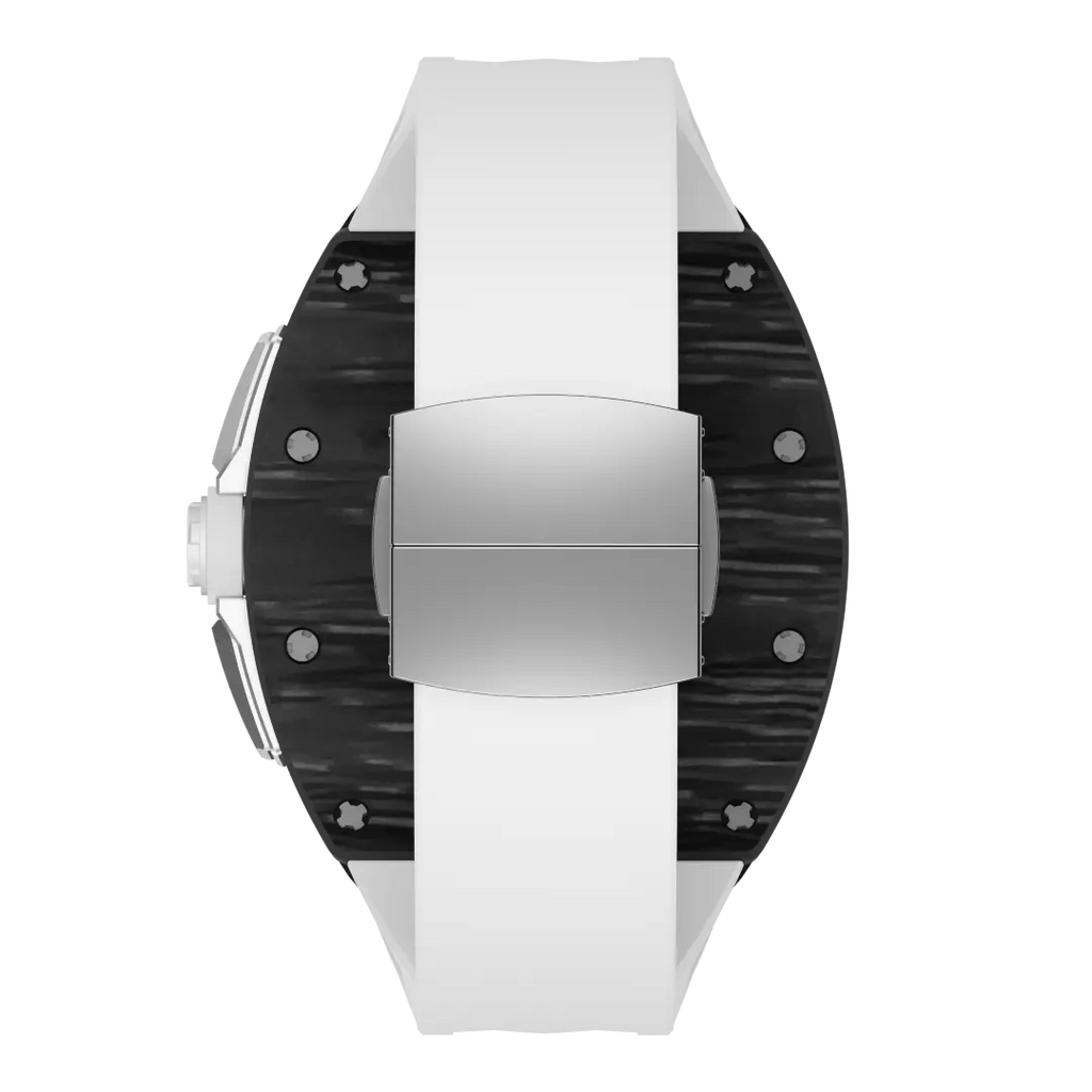Custodia in fibra di carbonio e cinturino in silicone per Apple Watch