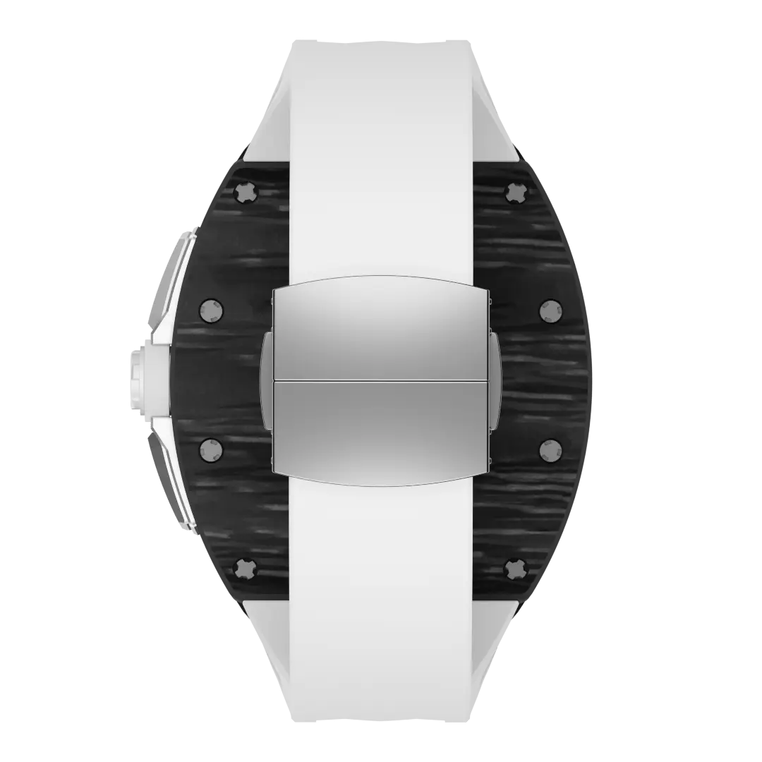 Custodia in fibra di carbonio e cinturino in silicone per Apple Watch