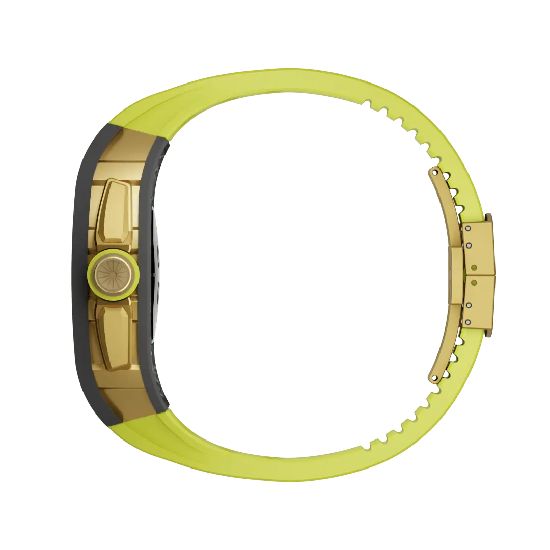 Custodia in fibra di carbonio e cinturino in silicone per Apple Watch