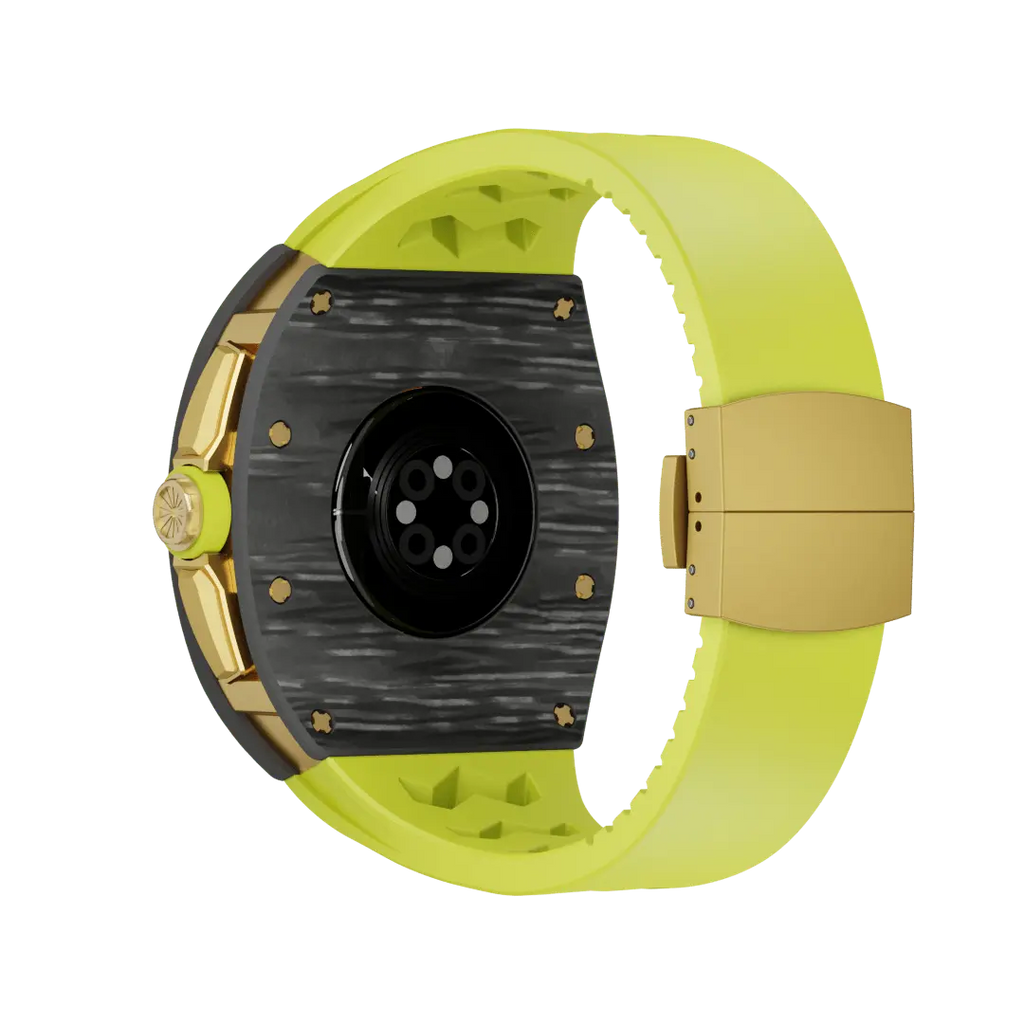 Custodia in fibra di carbonio e cinturino in silicone per Apple Watch