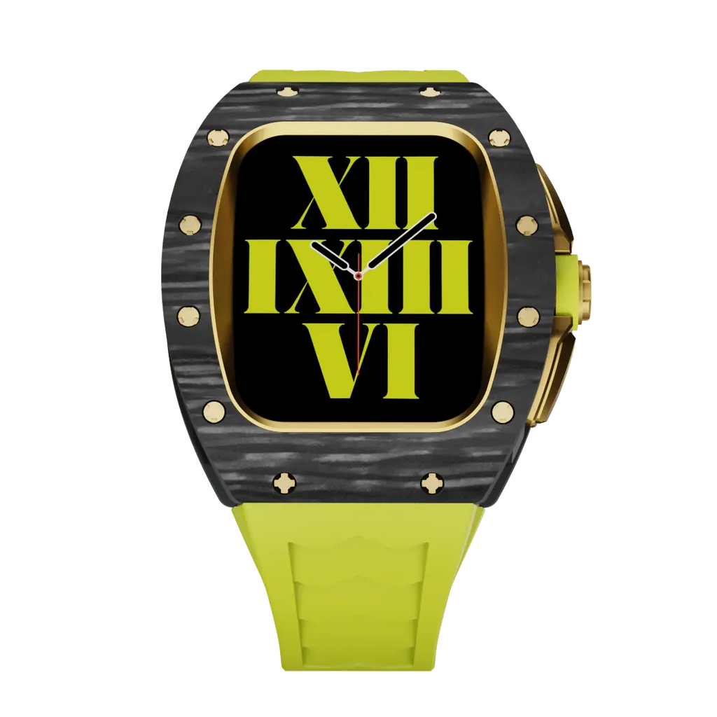 Custodia in fibra di carbonio e cinturino in silicone per Apple Watch