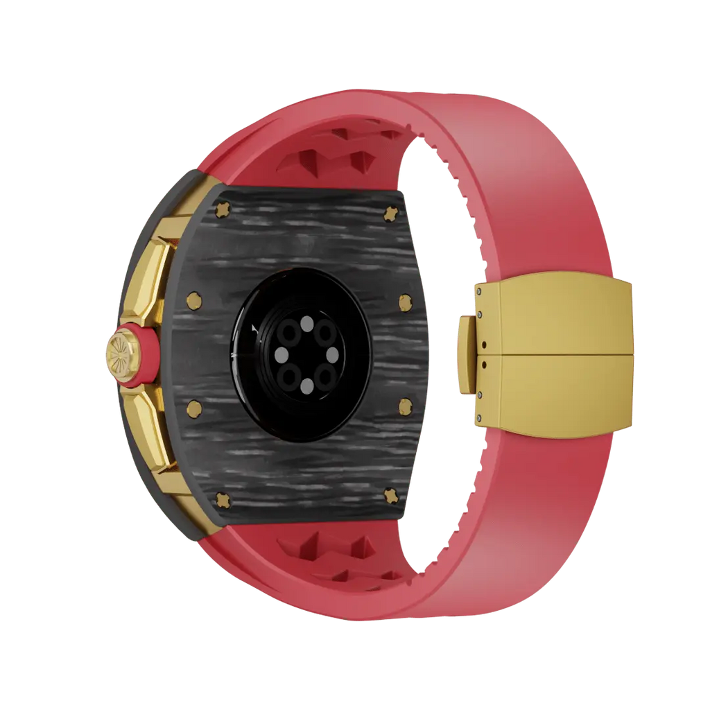 Custodia in fibra di carbonio e cinturino in silicone per Apple Watch
