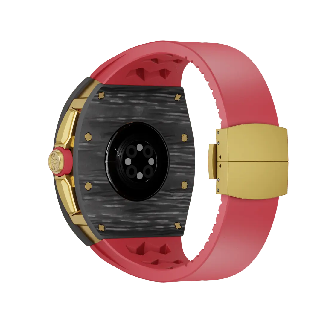 Custodia in fibra di carbonio e cinturino in silicone per Apple Watch