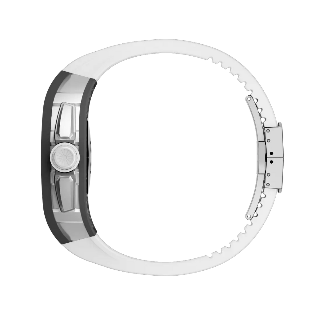 Custodia in fibra di carbonio e cinturino in silicone per Apple Watch