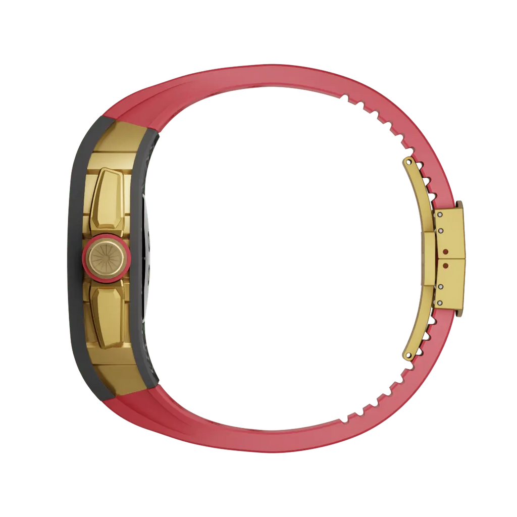 Custodia in fibra di carbonio e cinturino in silicone per Apple Watch