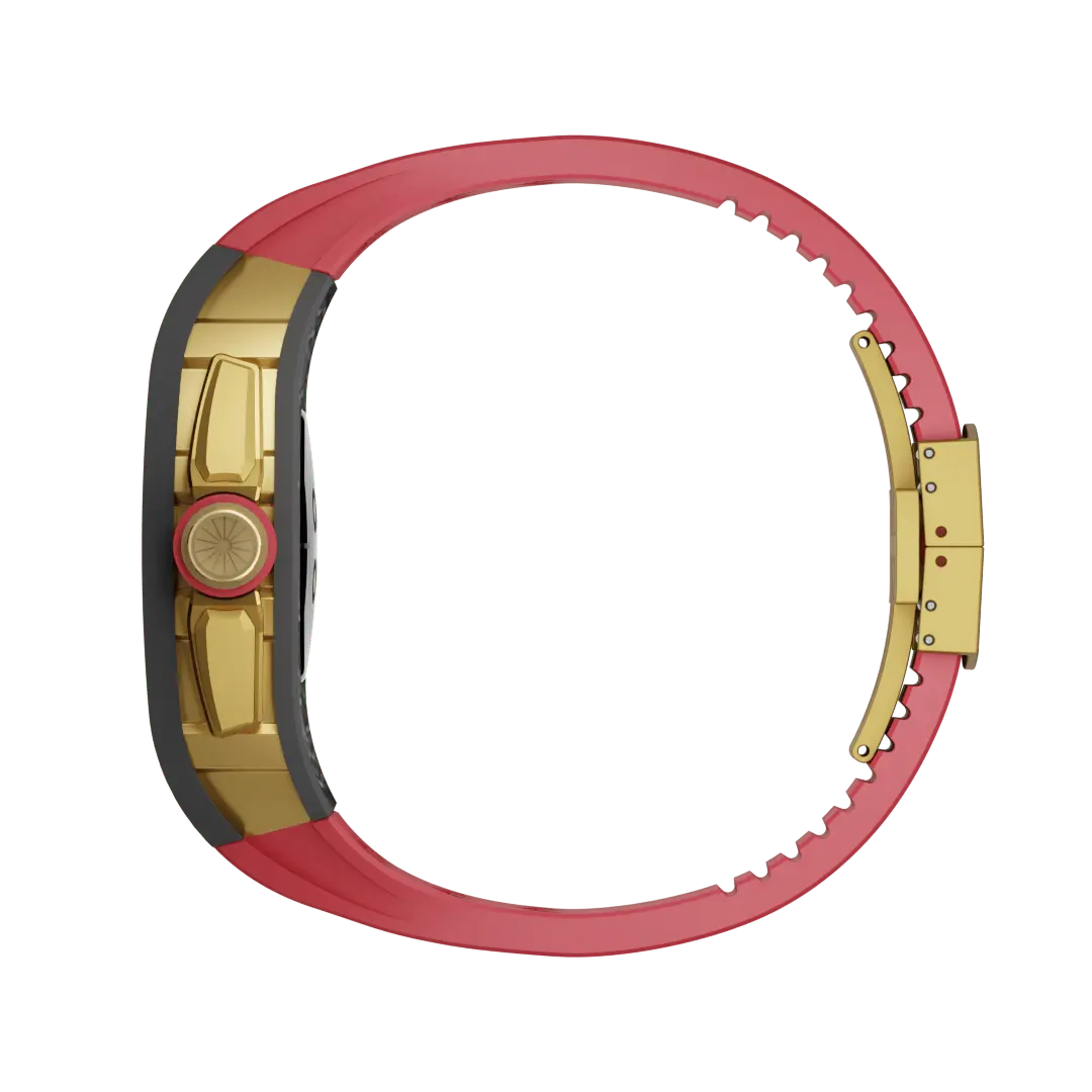Custodia in fibra di carbonio e cinturino in silicone per Apple Watch