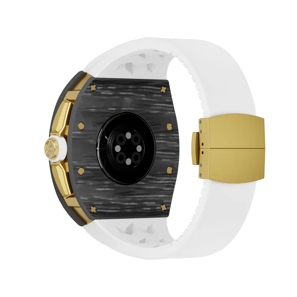 Custodia in fibra di carbonio e cinturino in silicone per Apple Watch