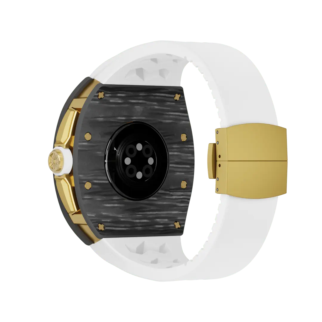 Custodia in fibra di carbonio e cinturino in silicone per Apple Watch