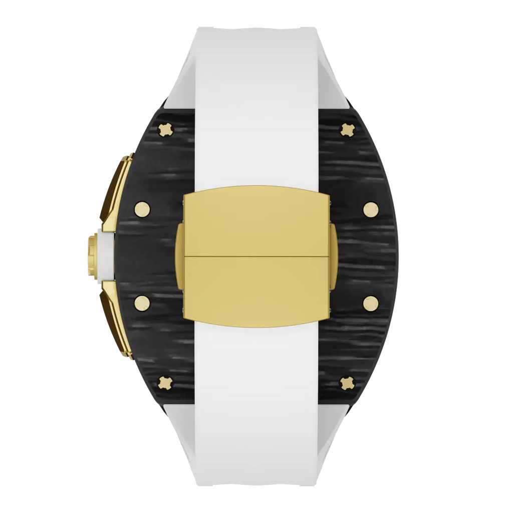 Custodia in fibra di carbonio e cinturino in silicone per Apple Watch