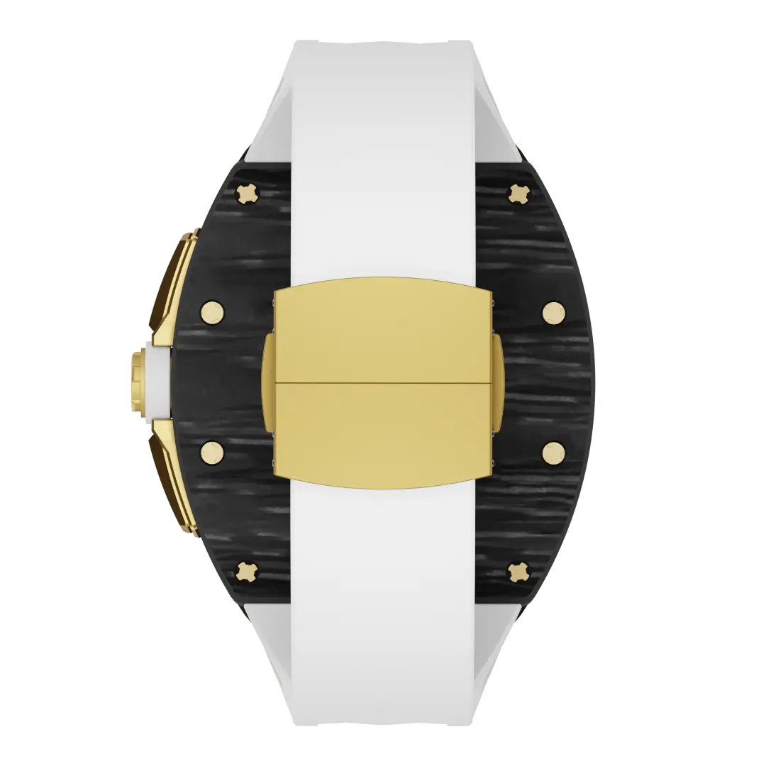 Custodia in fibra di carbonio e cinturino in silicone per Apple Watch