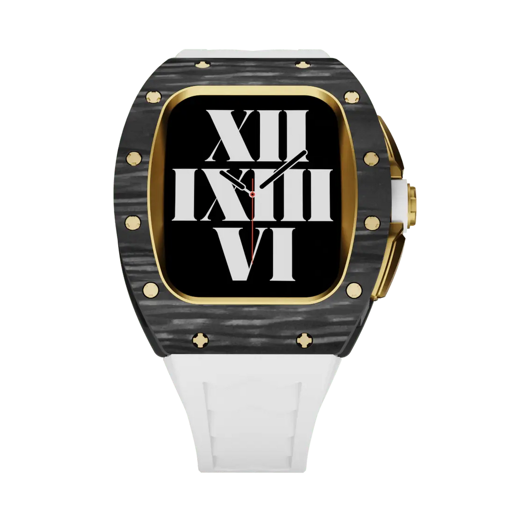 Custodia in fibra di carbonio e cinturino in silicone per Apple Watch