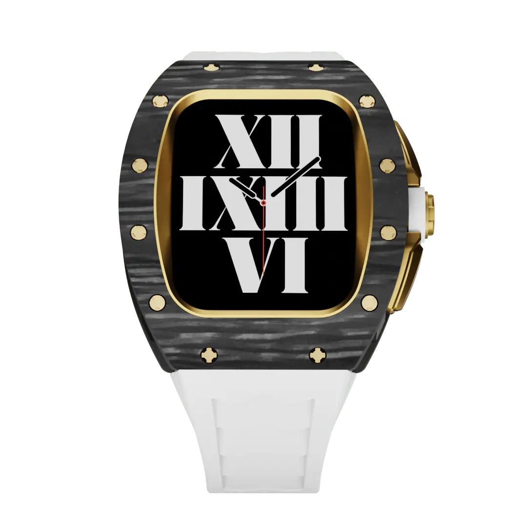 Custodia in fibra di carbonio e cinturino in silicone per Apple Watch
