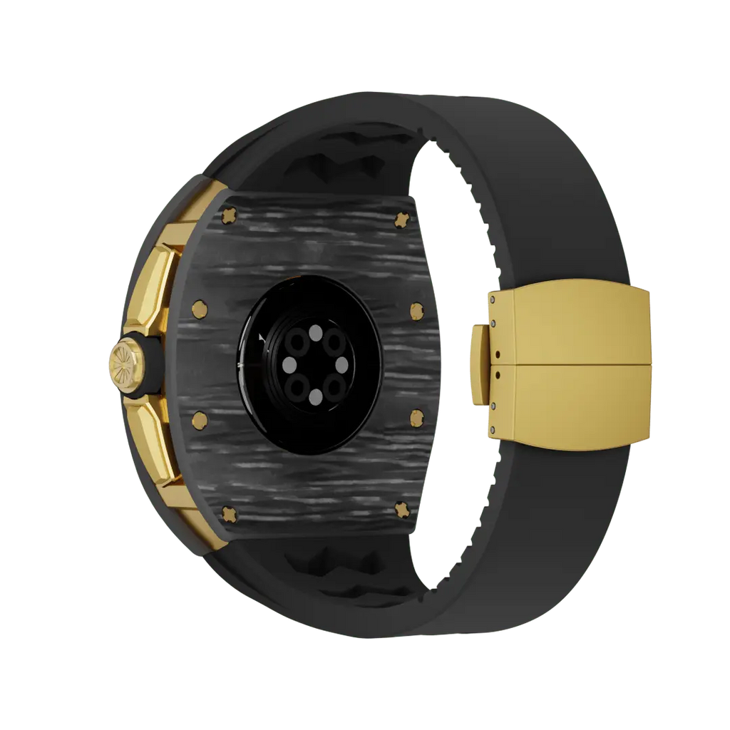 Custodia in fibra di carbonio e cinturino in silicone per Apple Watch