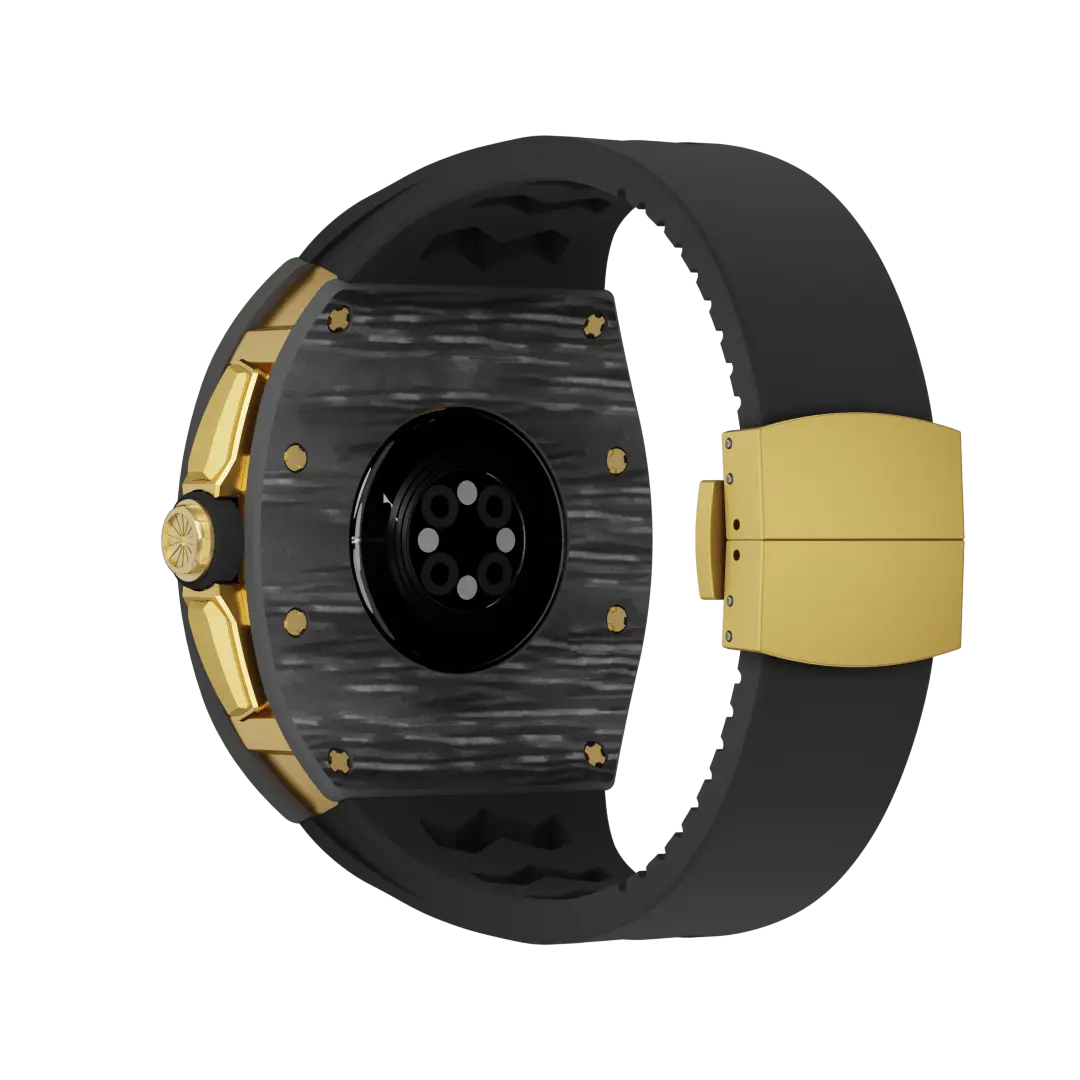 Custodia in fibra di carbonio e cinturino in silicone per Apple Watch