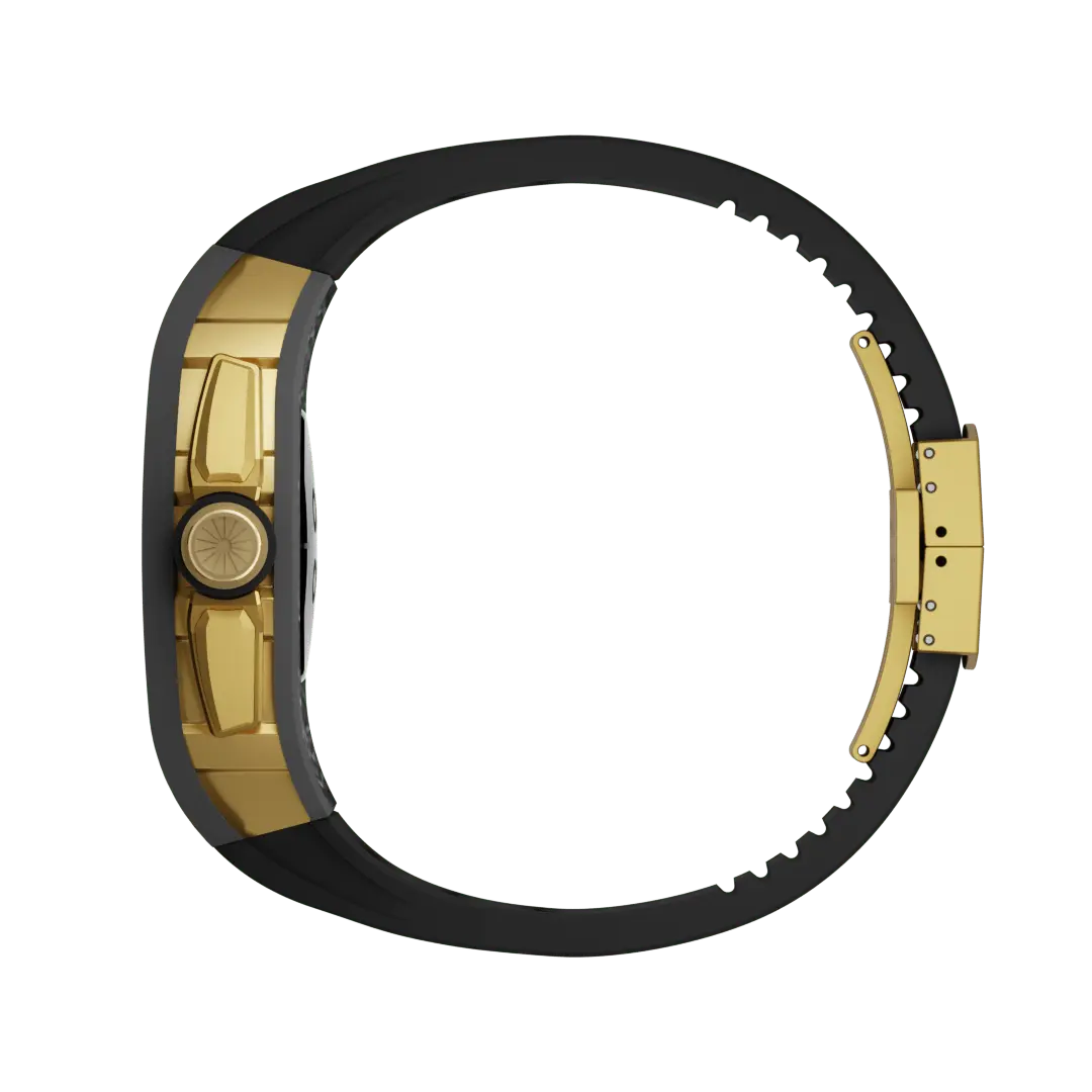 Custodia in fibra di carbonio e cinturino in silicone per Apple Watch