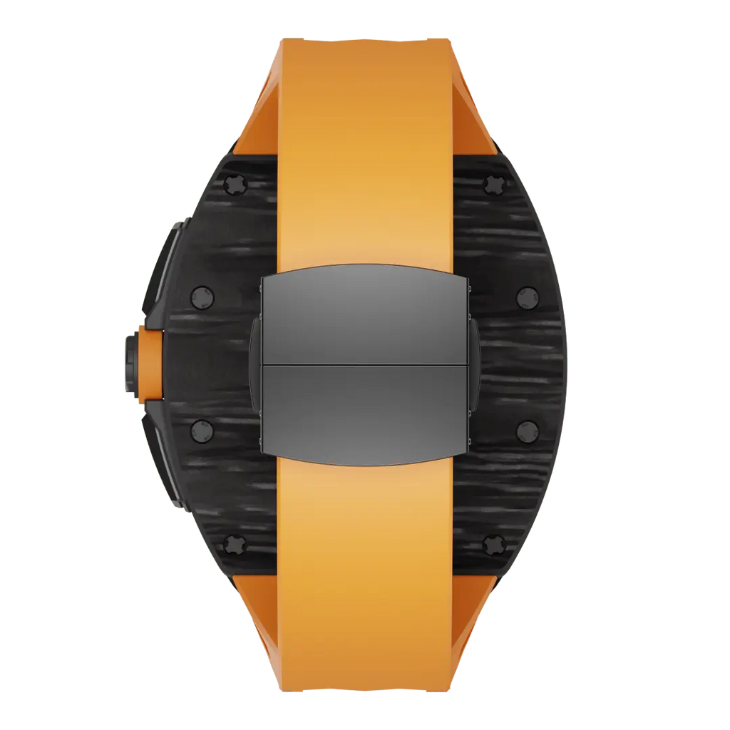 Custodia in fibra di carbonio e cinturino in silicone per Apple Watch
