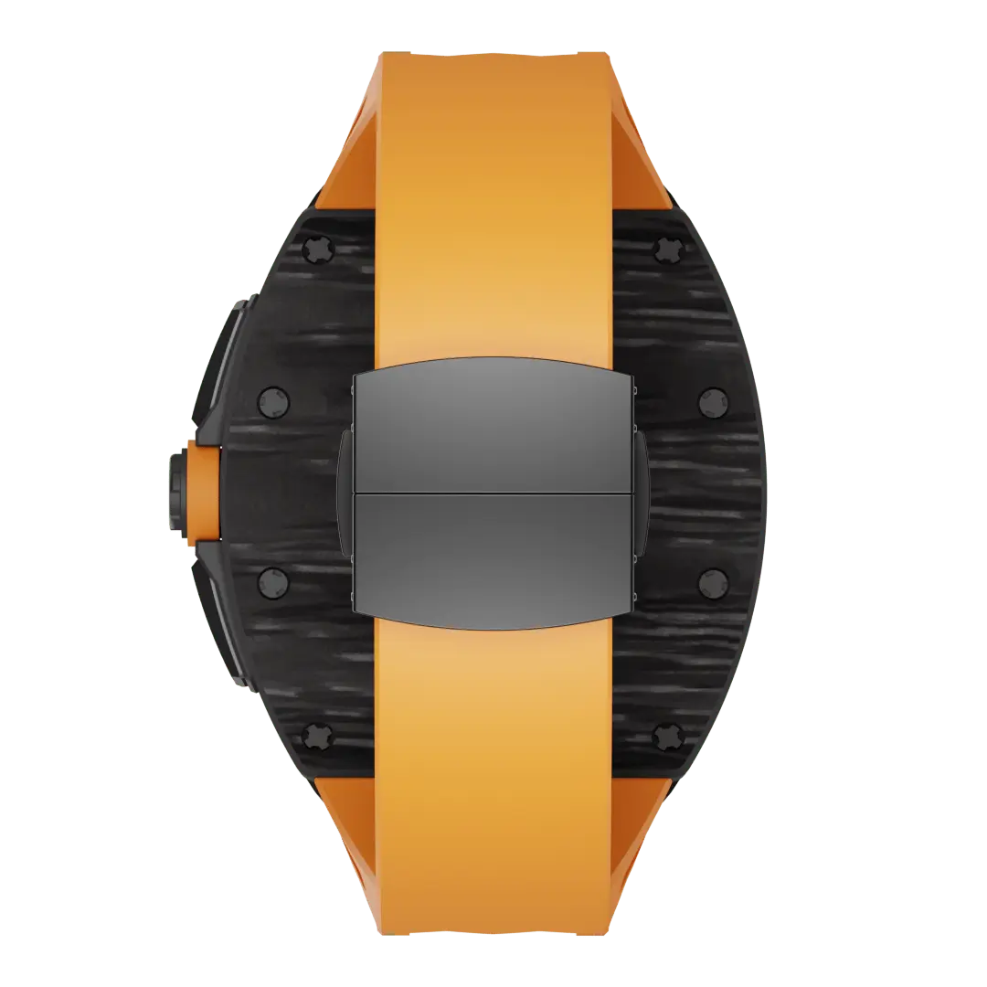 Custodia in fibra di carbonio e cinturino in silicone per Apple Watch