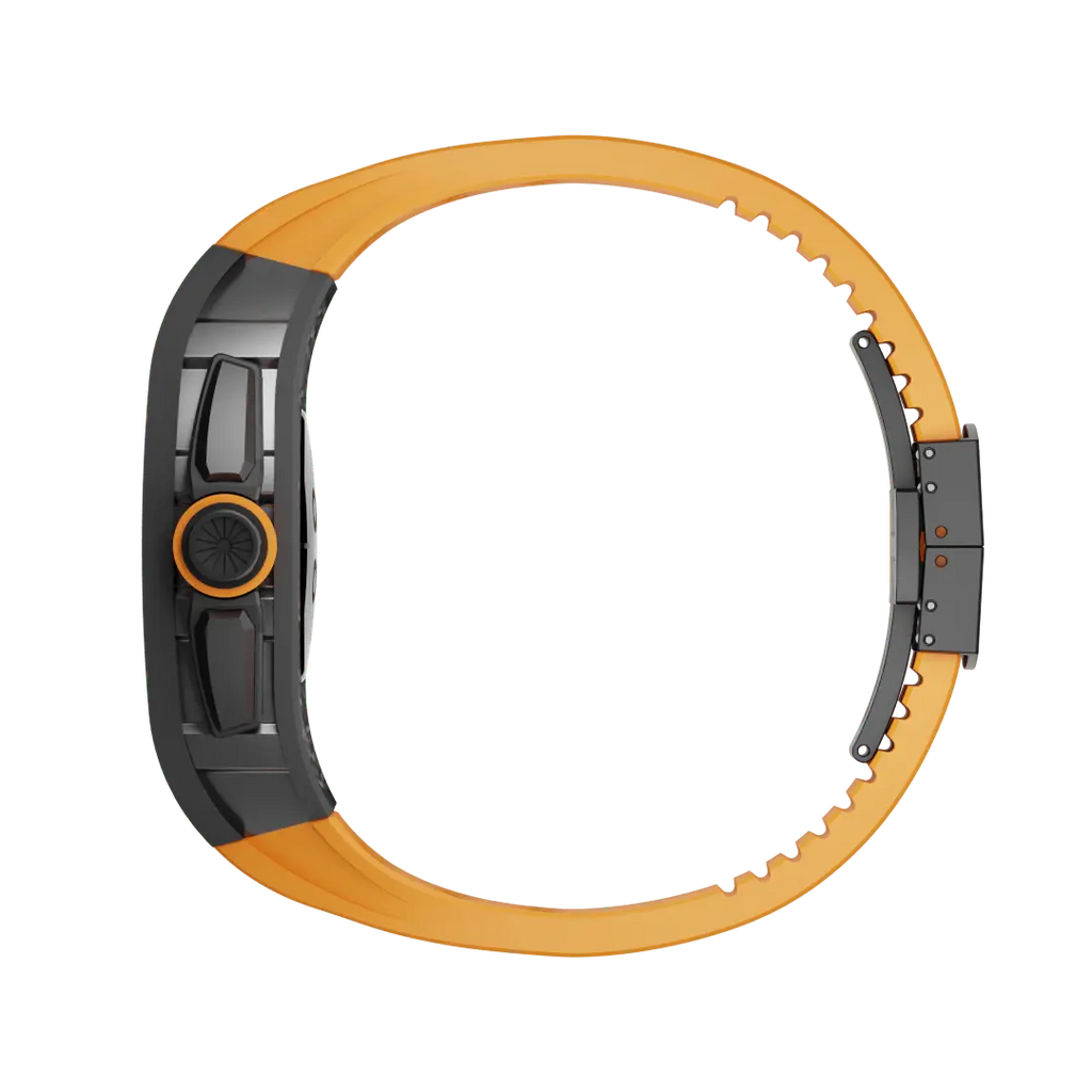 Custodia in fibra di carbonio e cinturino in silicone per Apple Watch