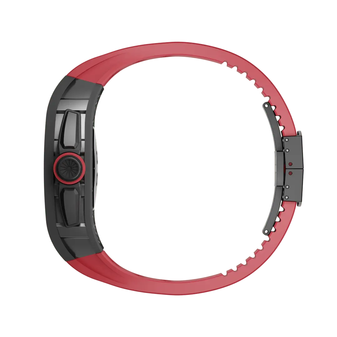Custodia in fibra di carbonio e cinturino in silicone per Apple Watch