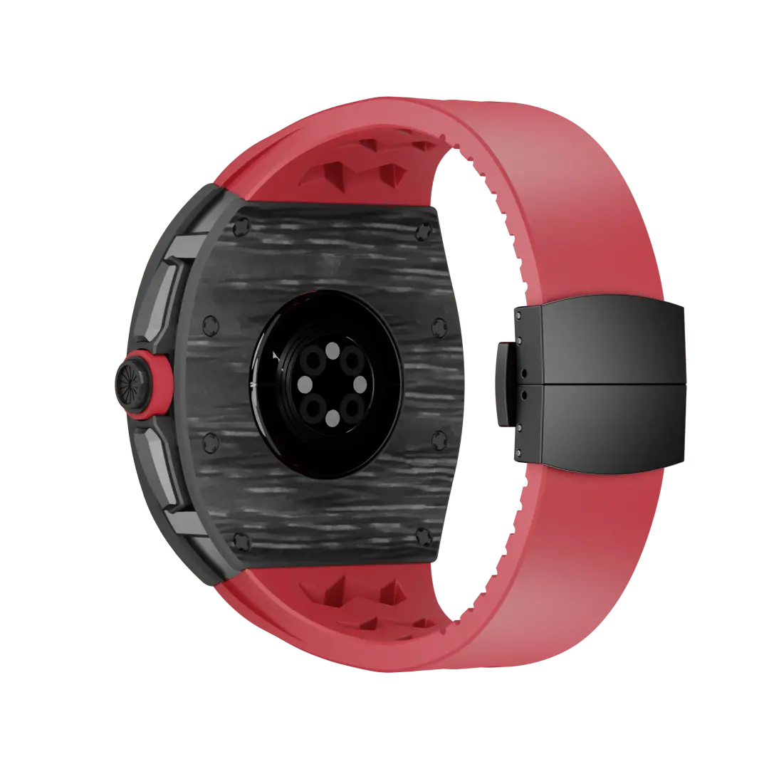 Custodia in fibra di carbonio e cinturino in silicone per Apple Watch