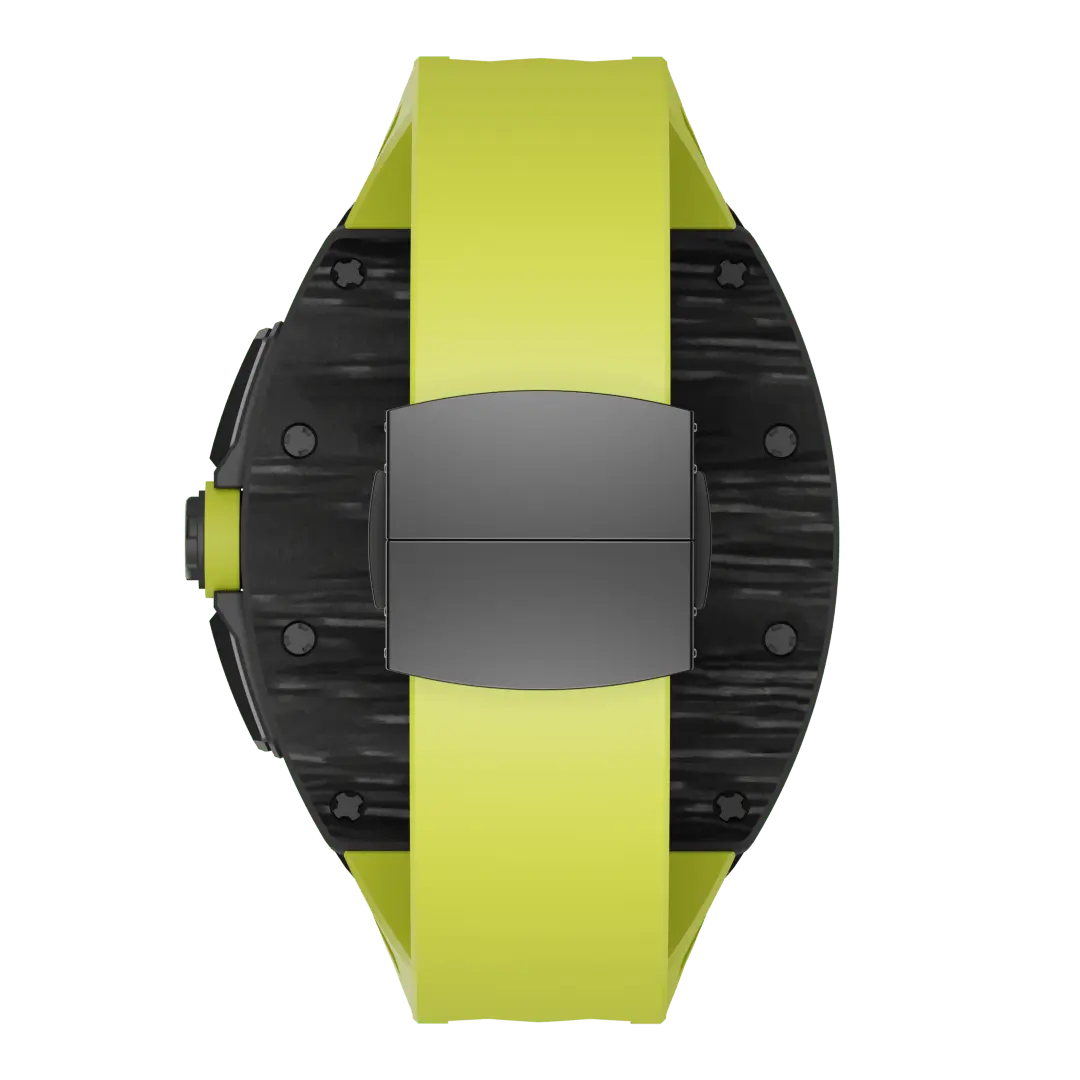 Custodia in fibra di carbonio e cinturino in silicone per Apple Watch