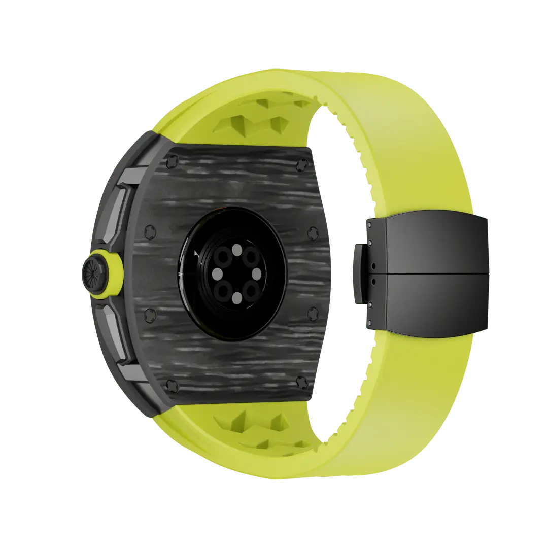Custodia in fibra di carbonio e cinturino in silicone per Apple Watch