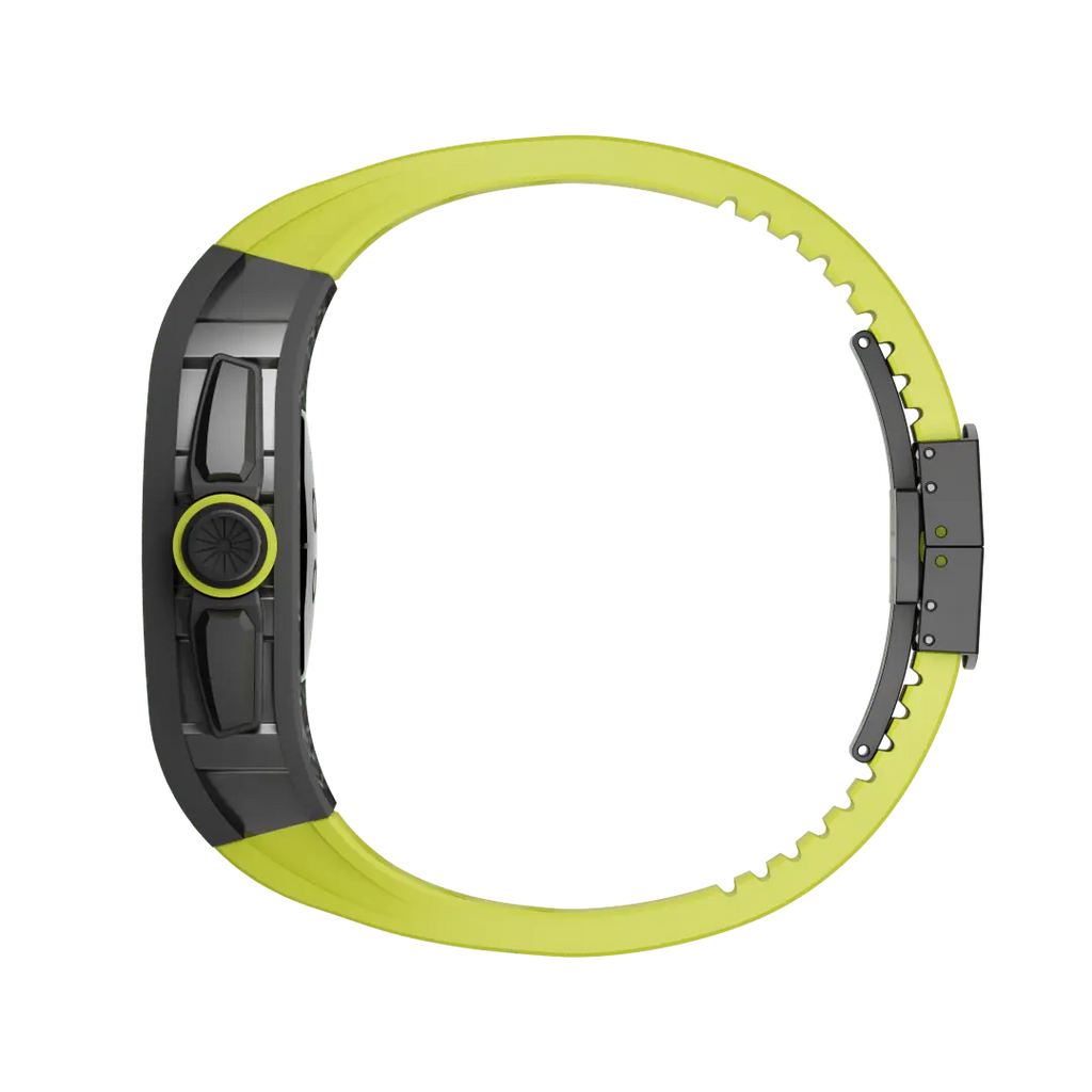 Custodia in fibra di carbonio e cinturino in silicone per Apple Watch