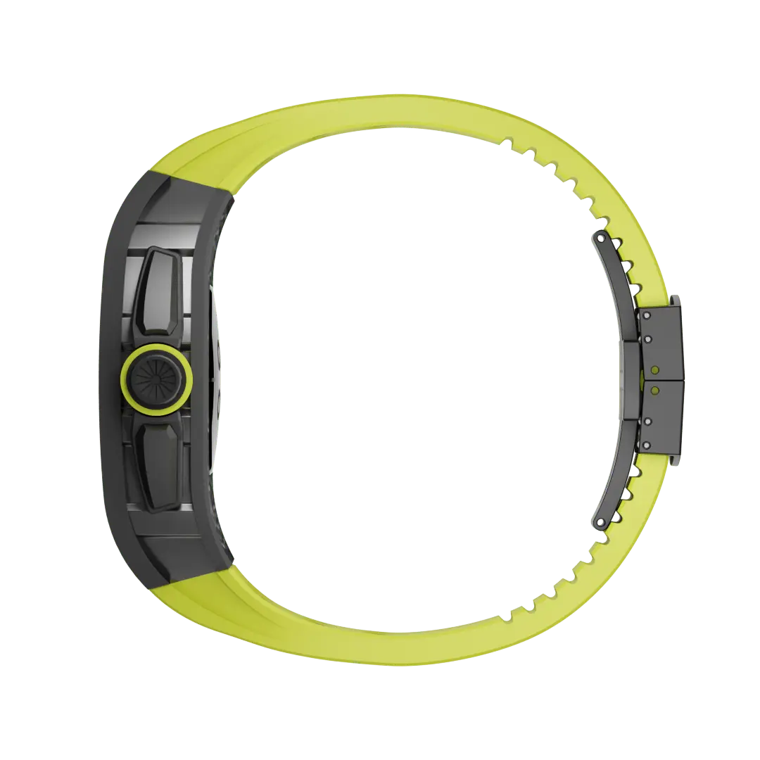 Custodia in fibra di carbonio e cinturino in silicone per Apple Watch