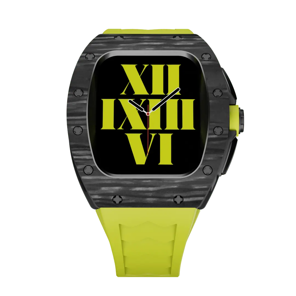 Custodia in fibra di carbonio e cinturino in silicone per Apple Watch