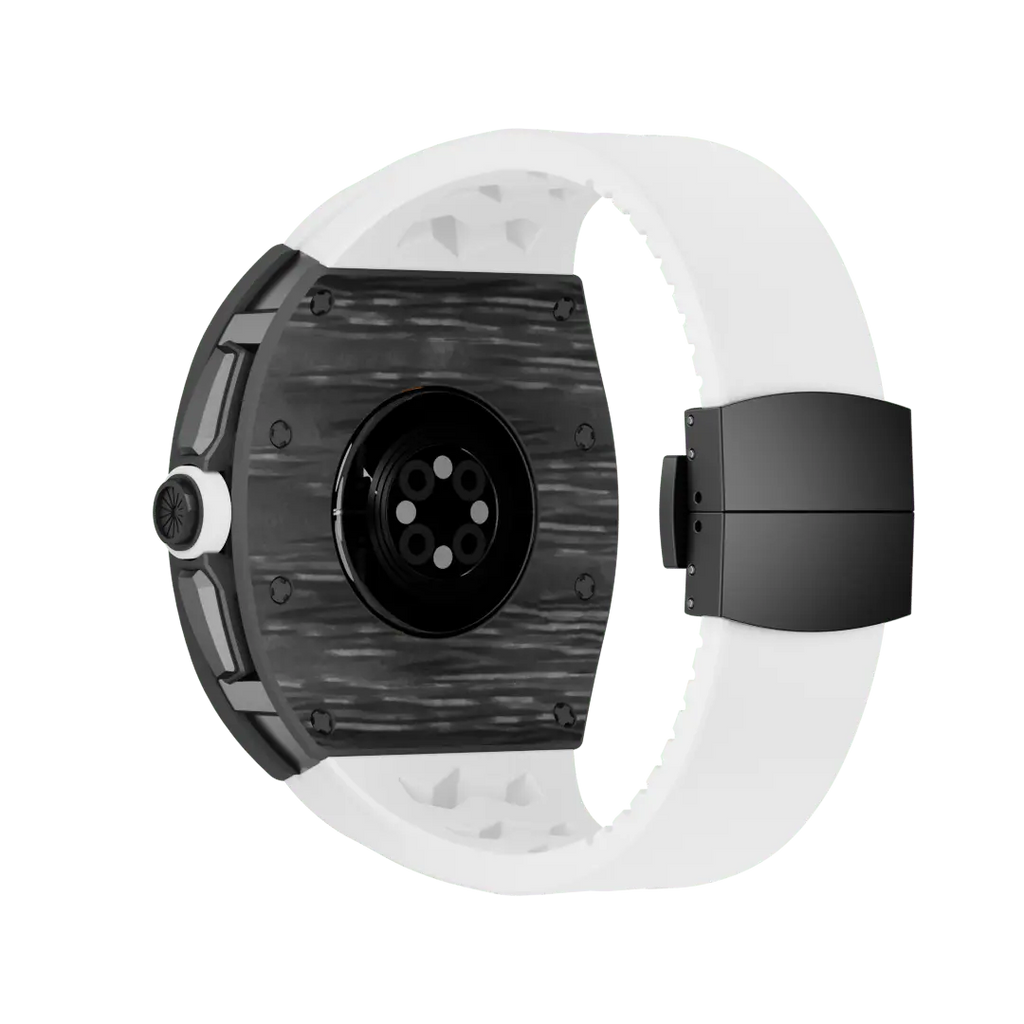 Custodia in fibra di carbonio e cinturino in silicone per Apple Watch