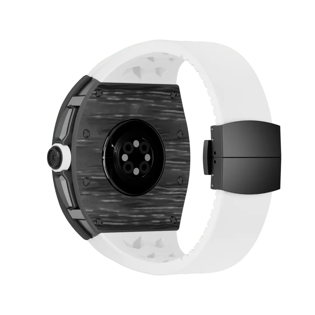 Custodia in fibra di carbonio e cinturino in silicone per Apple Watch