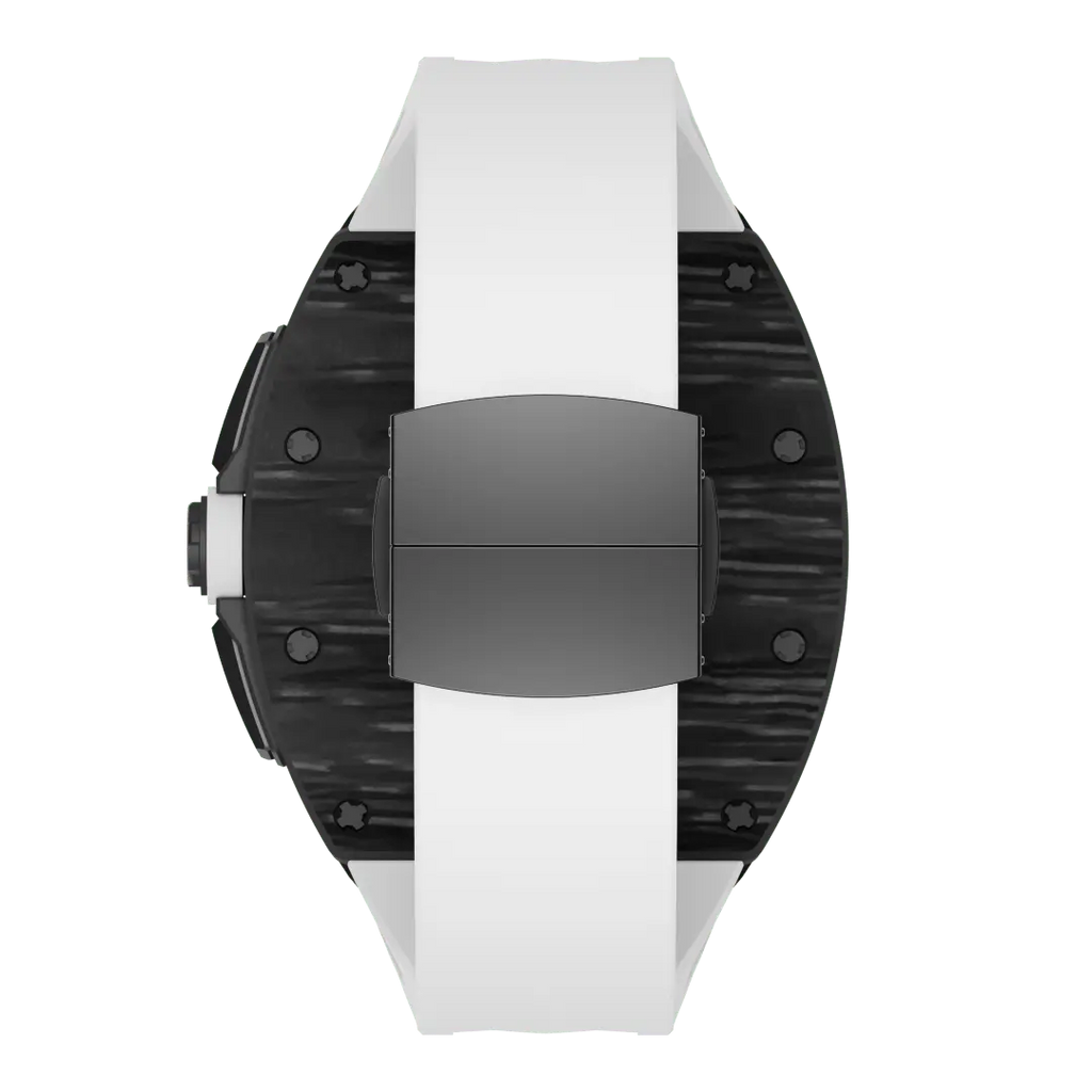 Custodia in fibra di carbonio e cinturino in silicone per Apple Watch