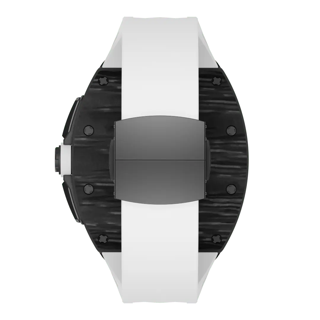 Custodia in fibra di carbonio e cinturino in silicone per Apple Watch