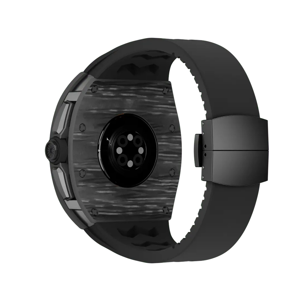 Custodia in fibra di carbonio e cinturino in silicone per Apple Watch
