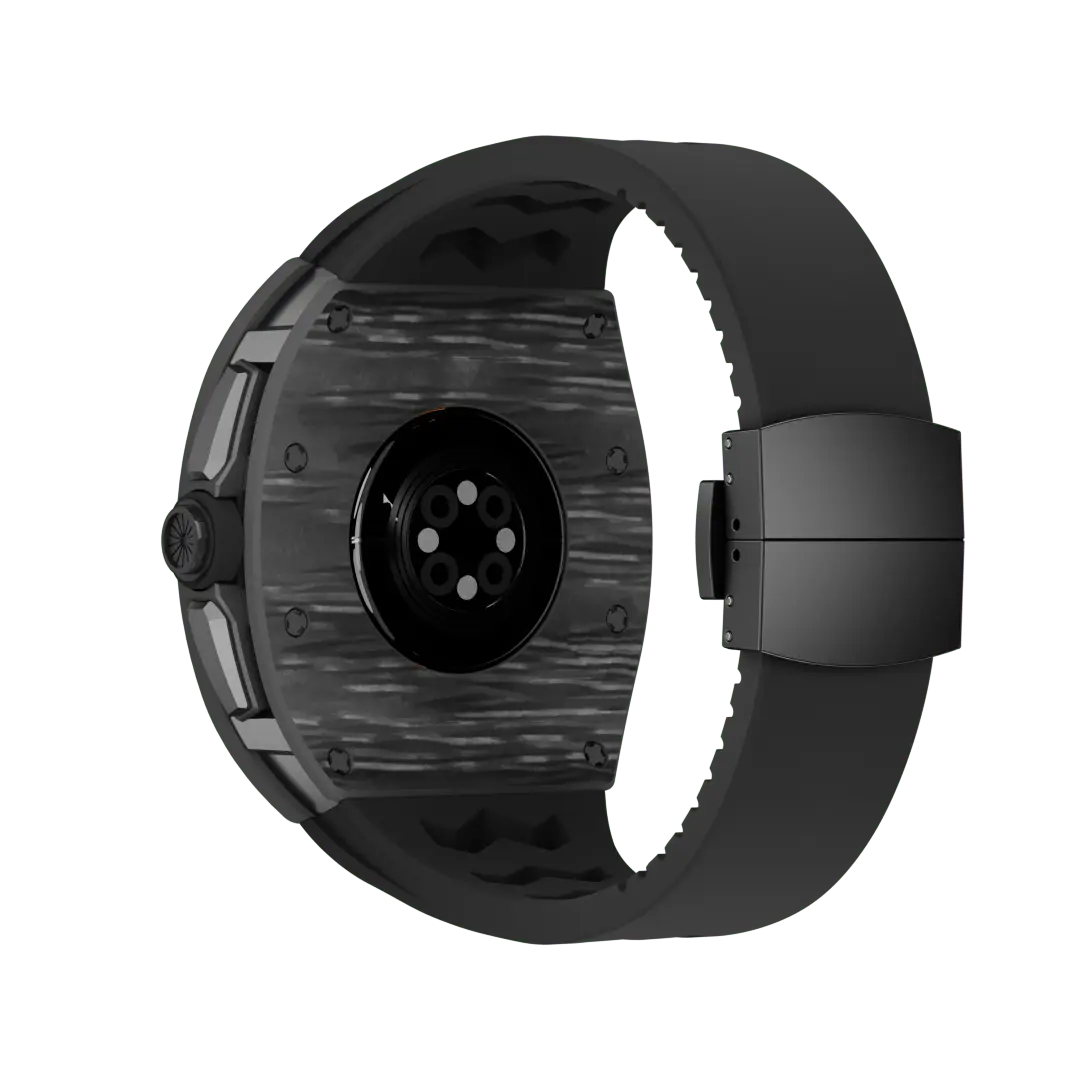 Custodia in fibra di carbonio e cinturino in silicone per Apple Watch