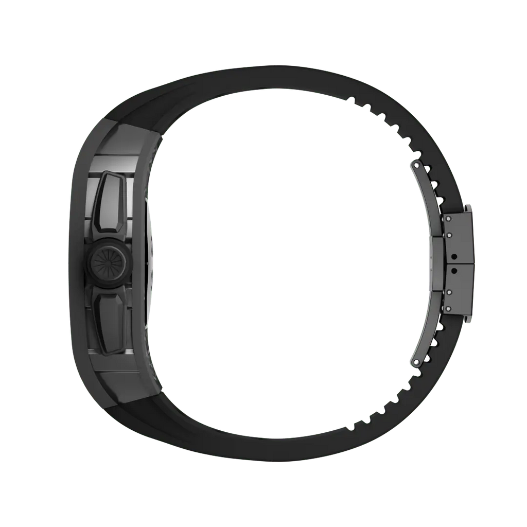 Custodia in fibra di carbonio e cinturino in silicone per Apple Watch