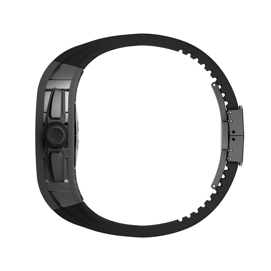 Custodia in fibra di carbonio e cinturino in silicone per Apple Watch