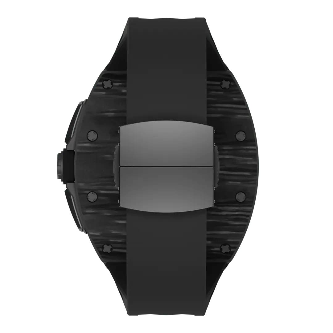 Custodia in fibra di carbonio e cinturino in silicone per Apple Watch