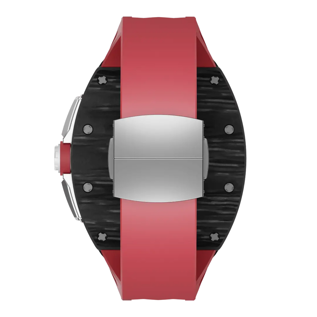 Custodia in fibra di carbonio e cinturino in silicone per Apple Watch