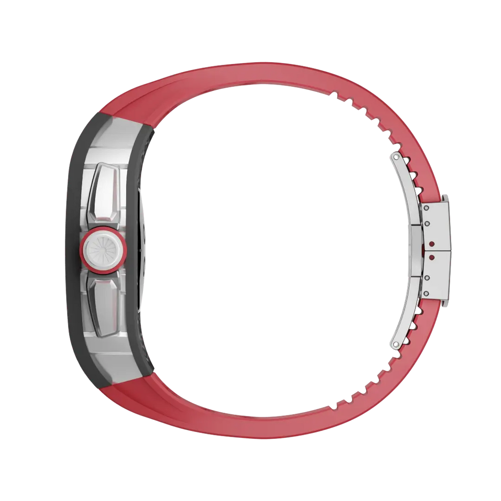 Custodia in fibra di carbonio e cinturino in silicone per Apple Watch