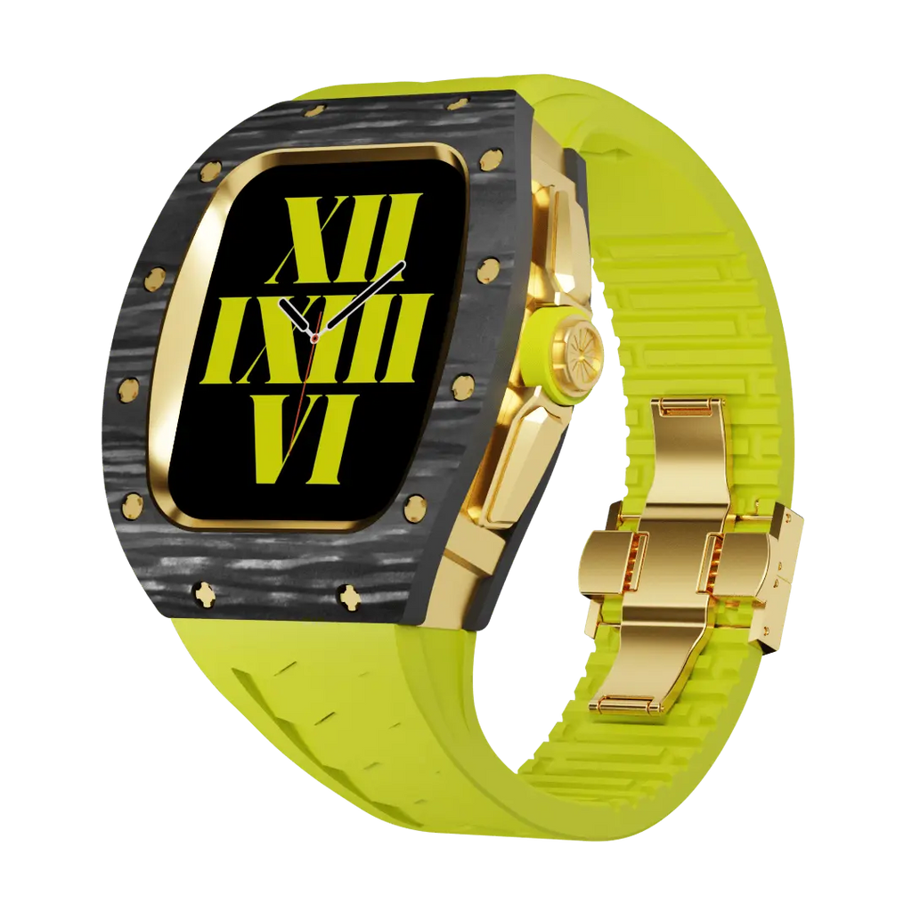 Custodia in fibra di carbonio e cinturino in silicone per Apple Watch