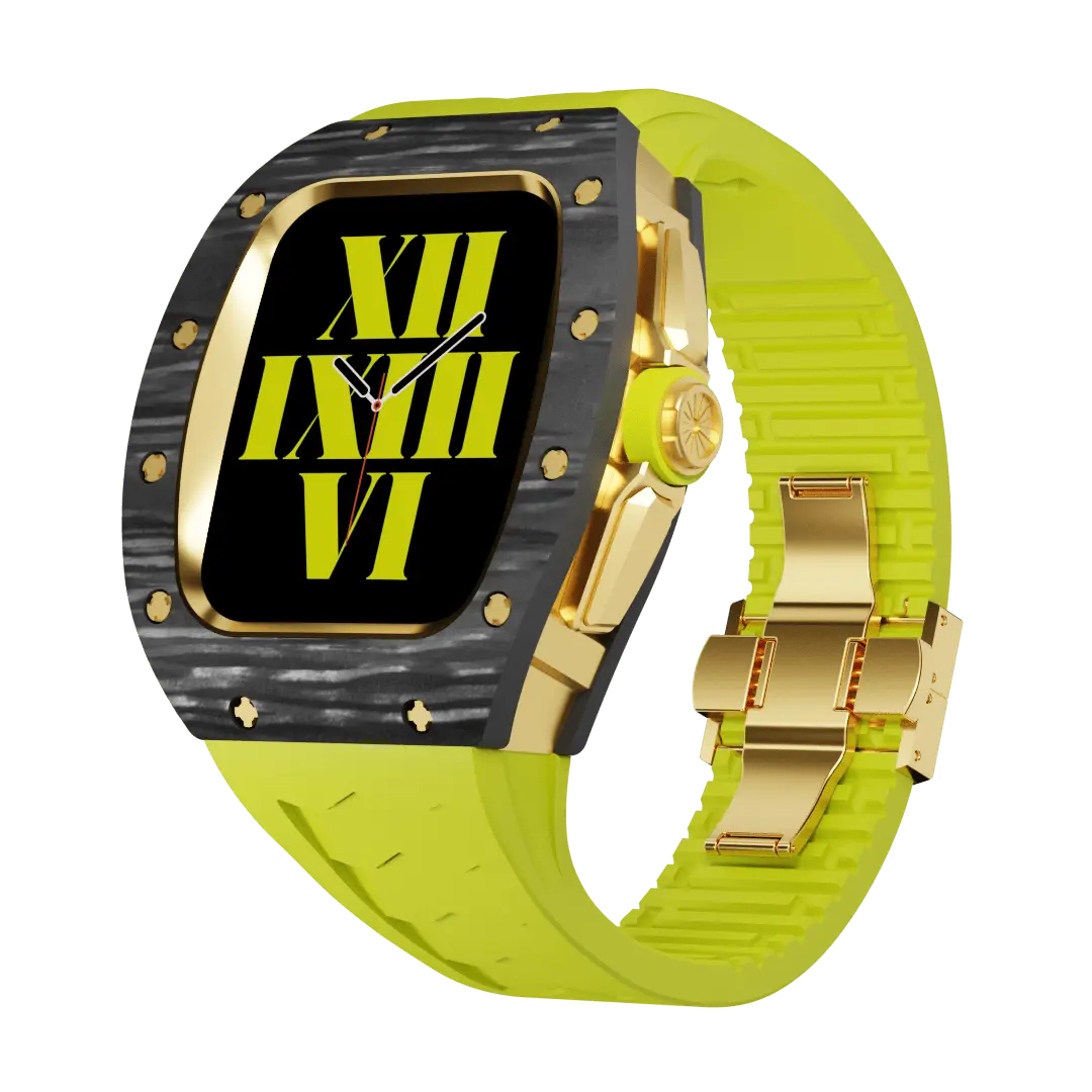 Custodia in fibra di carbonio e cinturino in silicone per Apple Watch