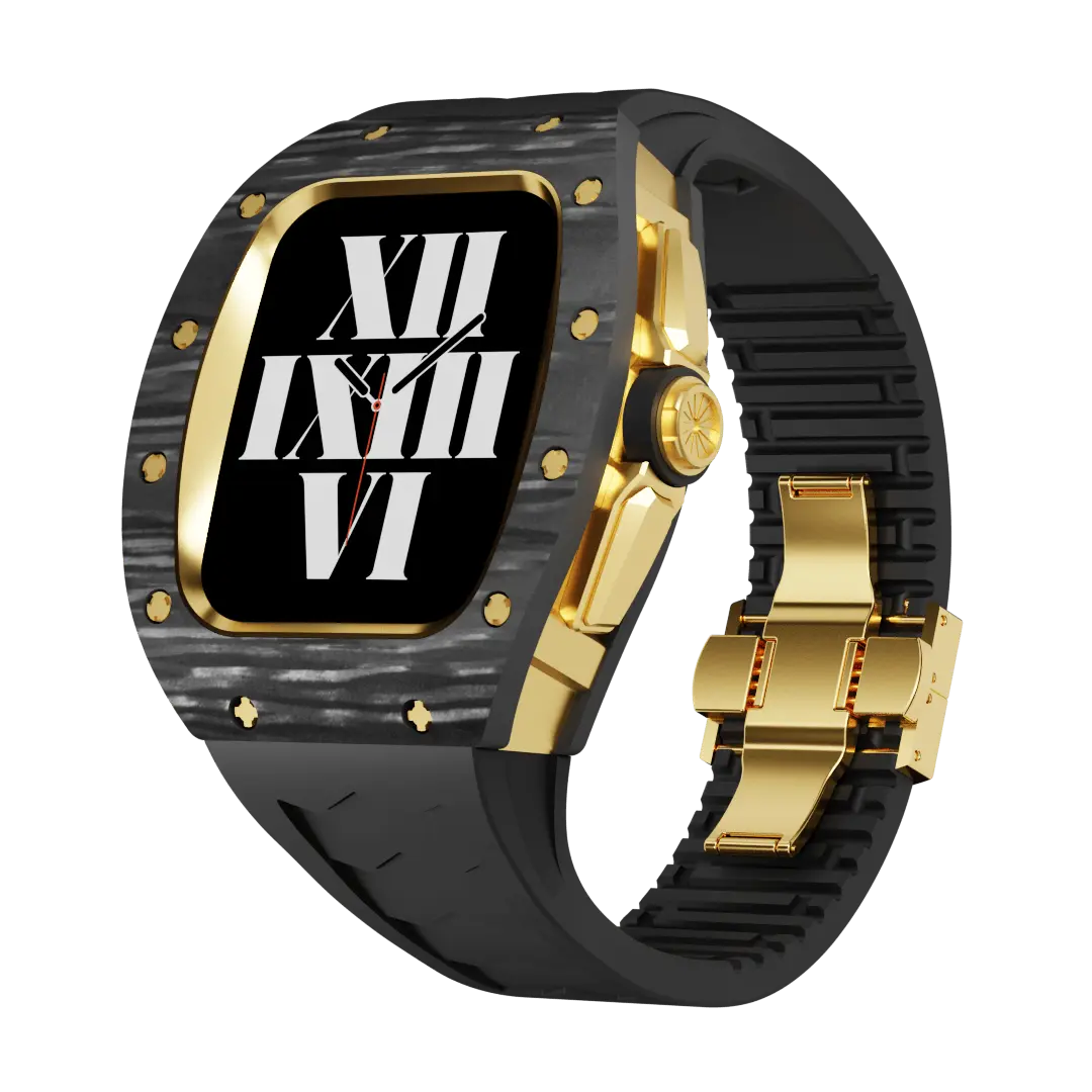 Custodia in fibra di carbonio e cinturino in silicone per Apple Watch