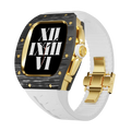 Custodia in fibra di carbonio e cinturino in silicone per Apple Watch