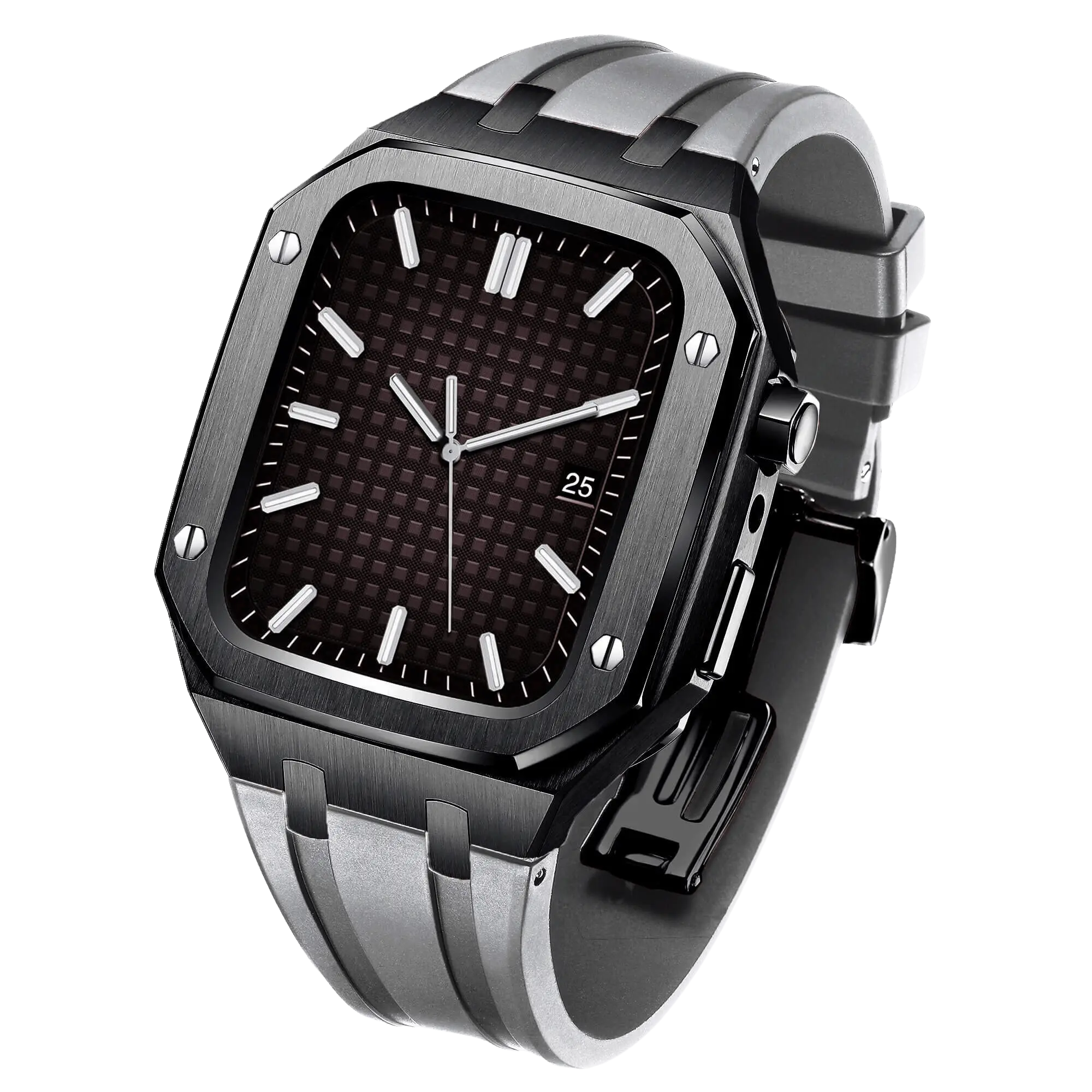 Edelstahlgehäuse & Silikonarmband für Apple Watch