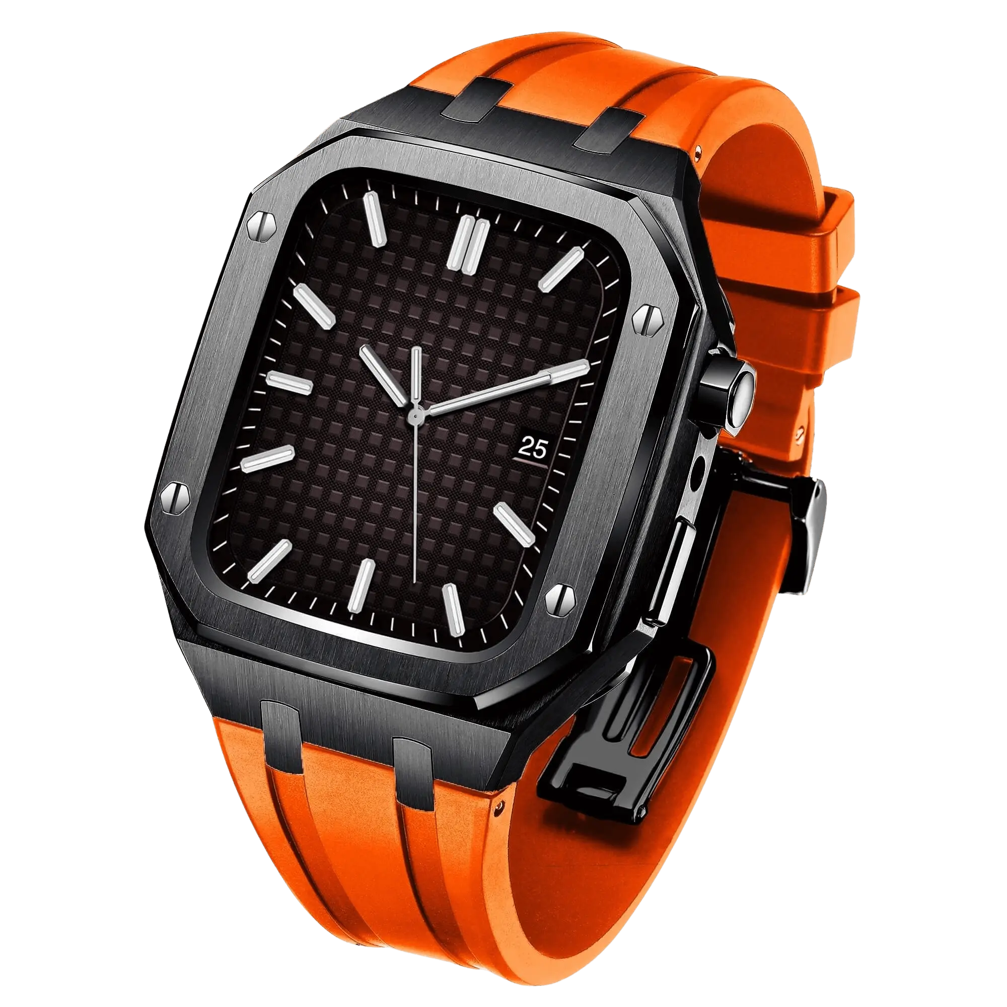 Edelstahlgehäuse & Silikonarmband für Apple Watch