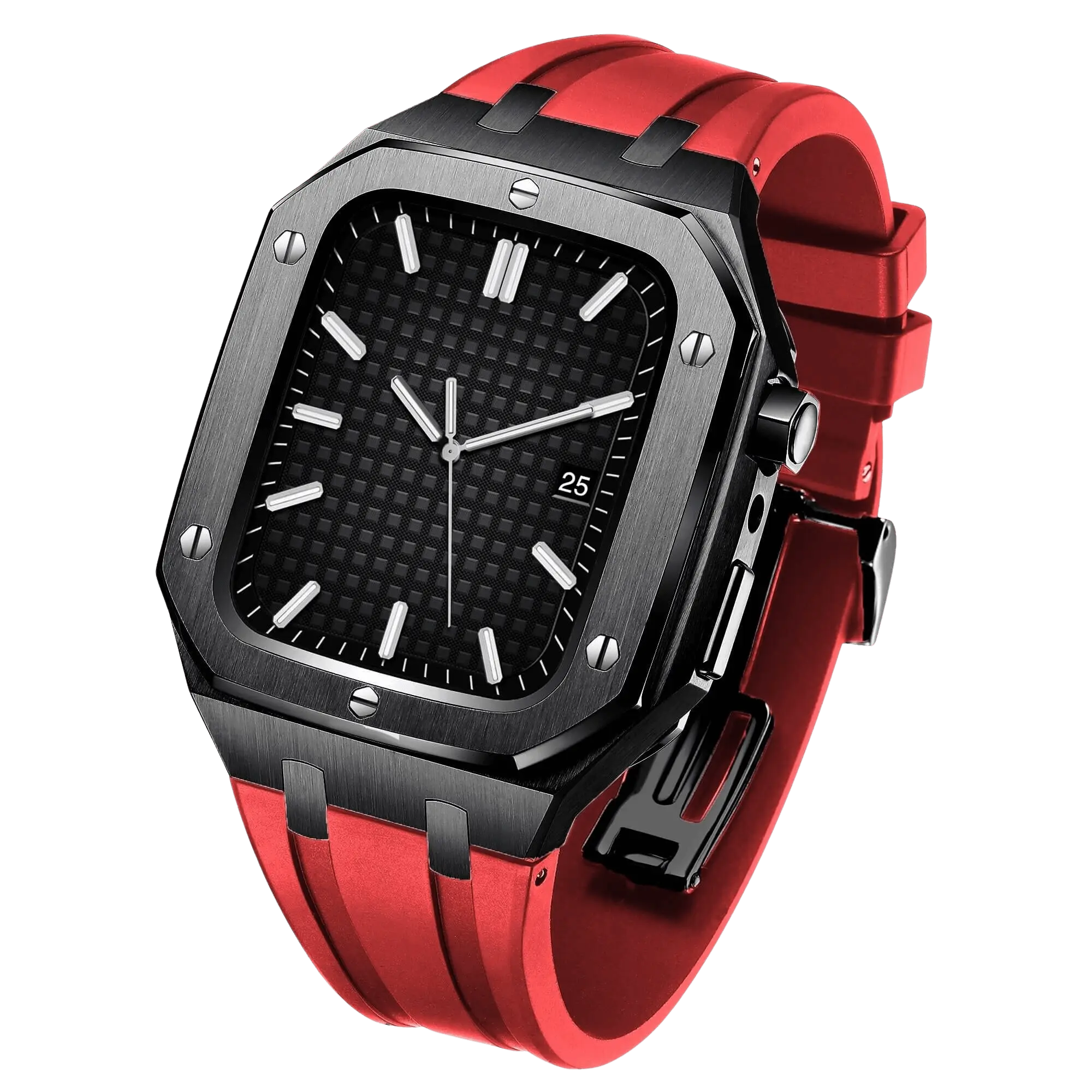 Edelstahlgehäuse & Silikonarmband für Apple Watch