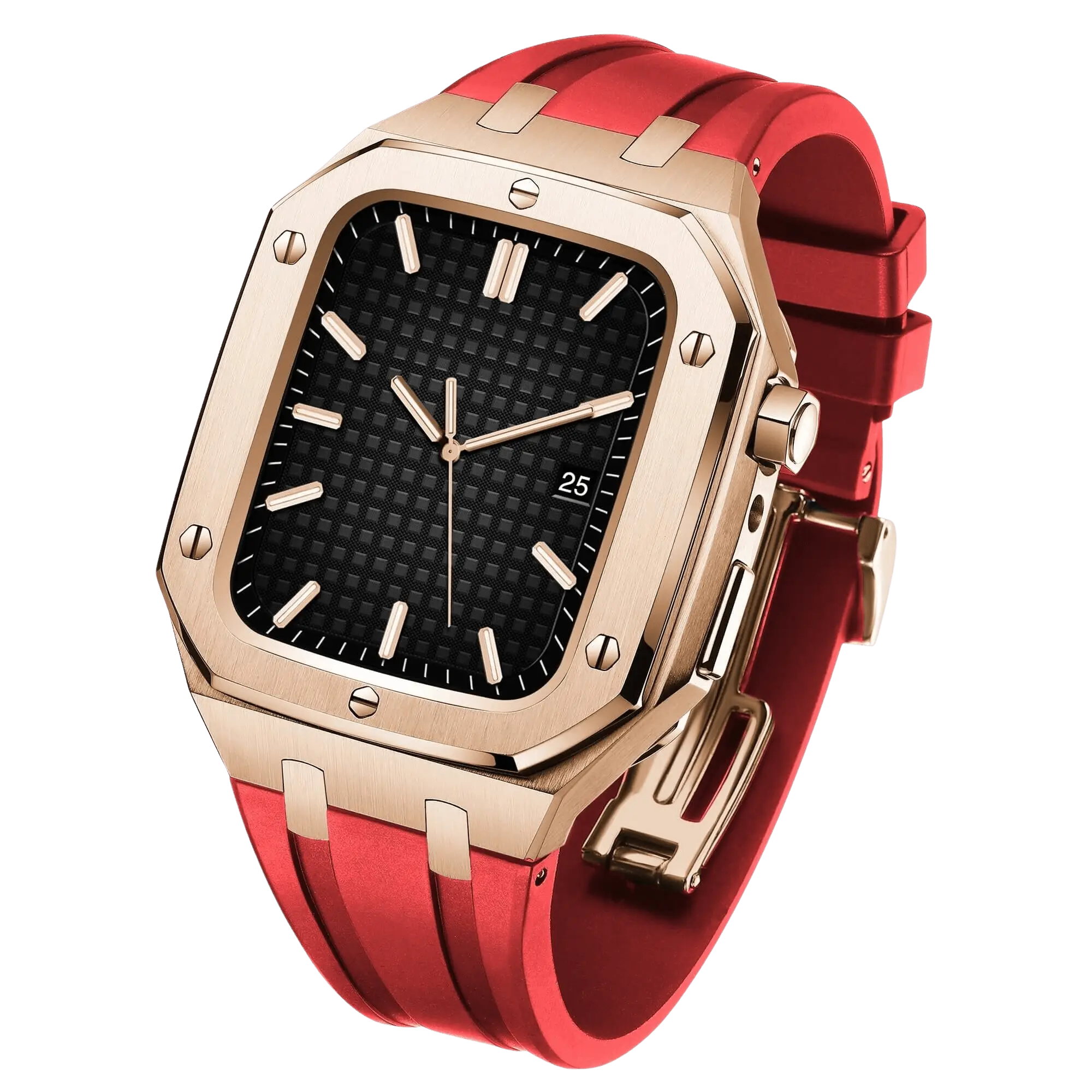 Edelstahlgehäuse & Silikonarmband für Apple Watch