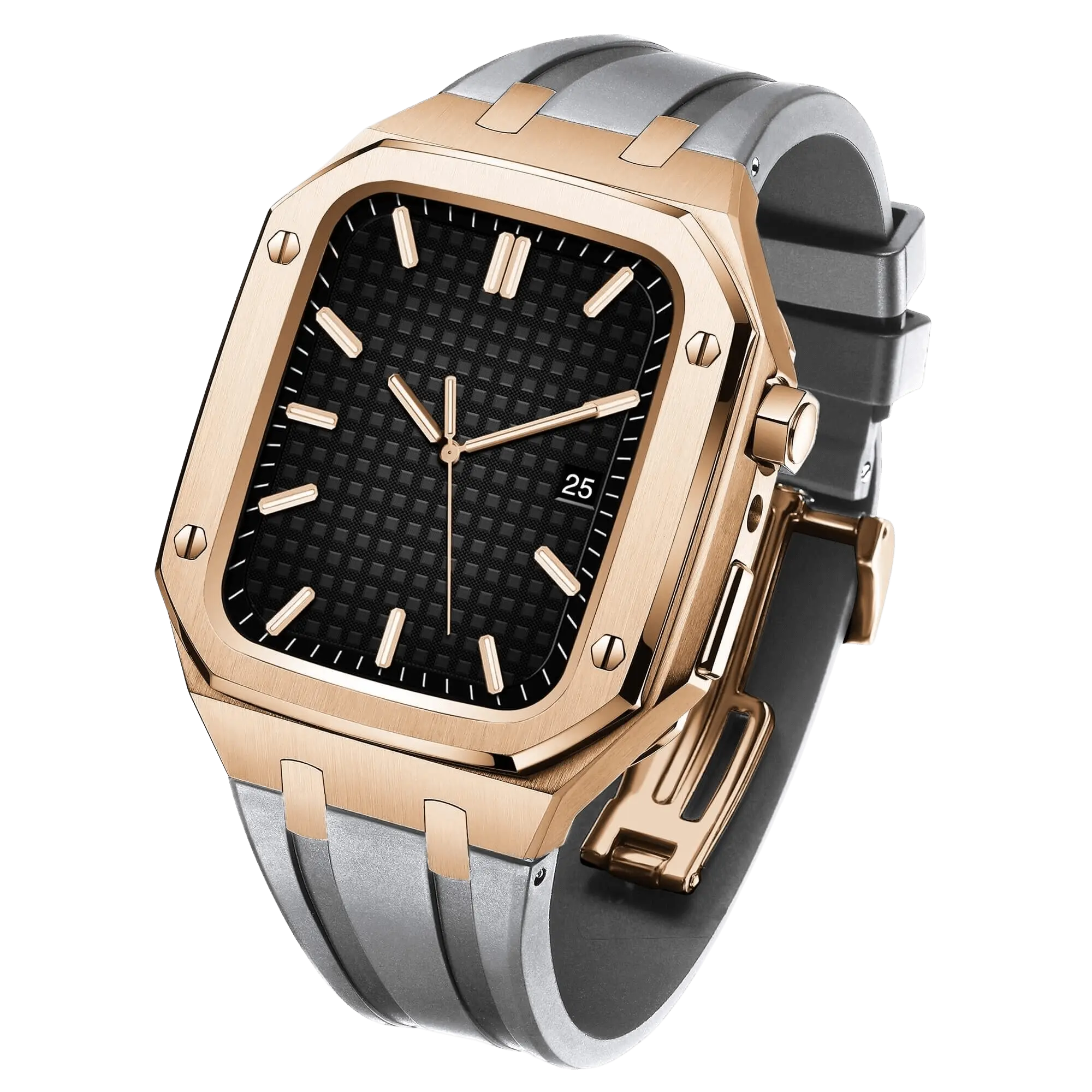Edelstahlgehäuse & Silikonarmband für Apple Watch