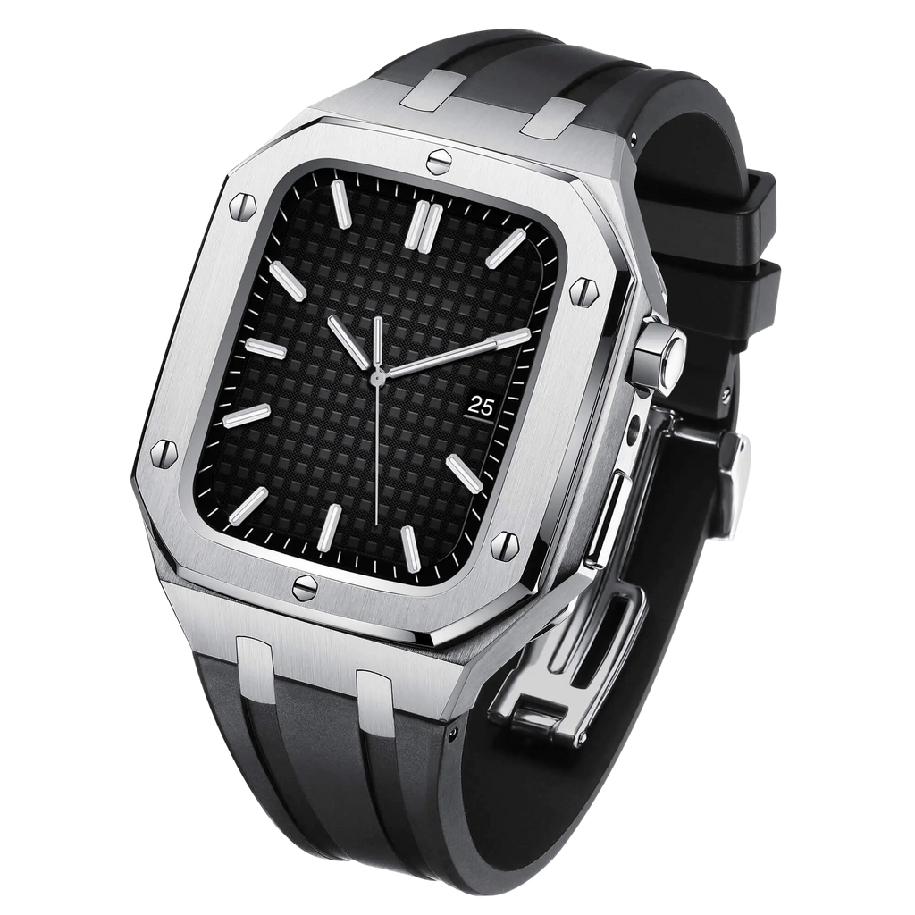 Edelstahlgehäuse & Silikonarmband für Apple Watch